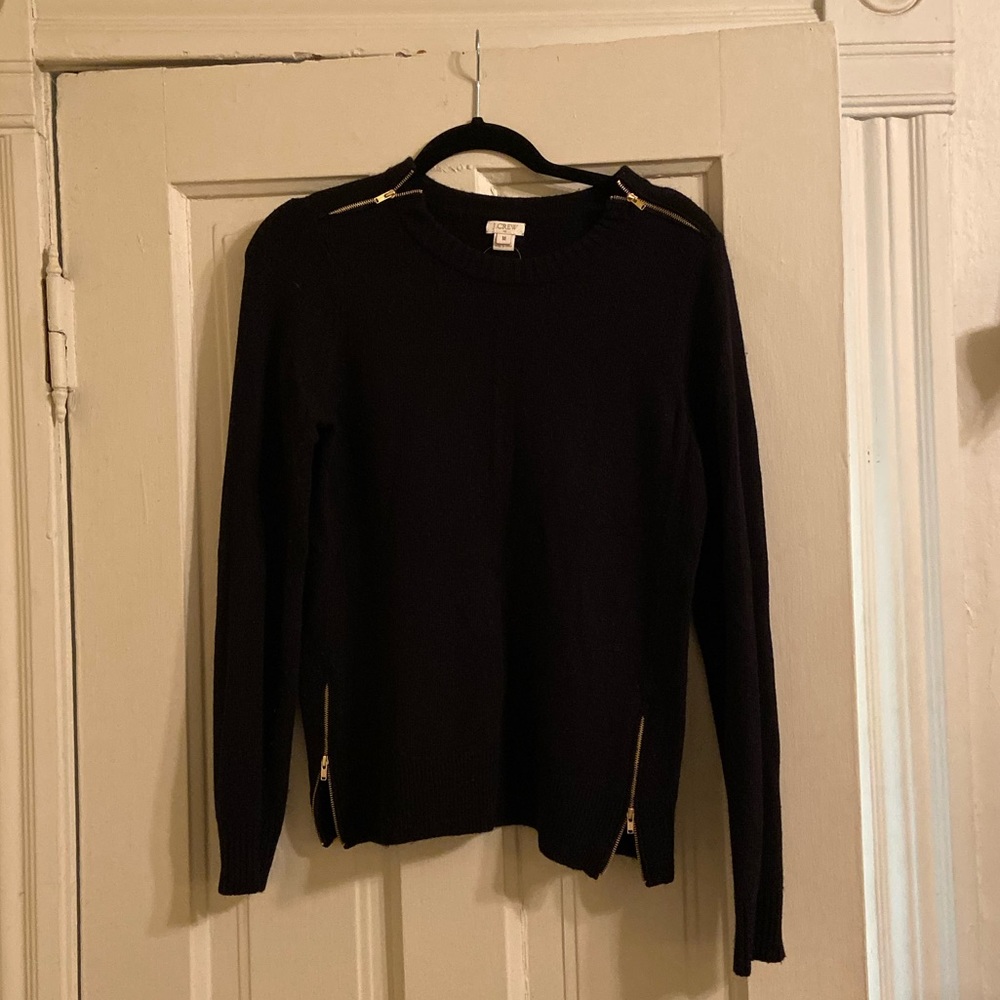 Jcrew Factory black warmspun zip sweater